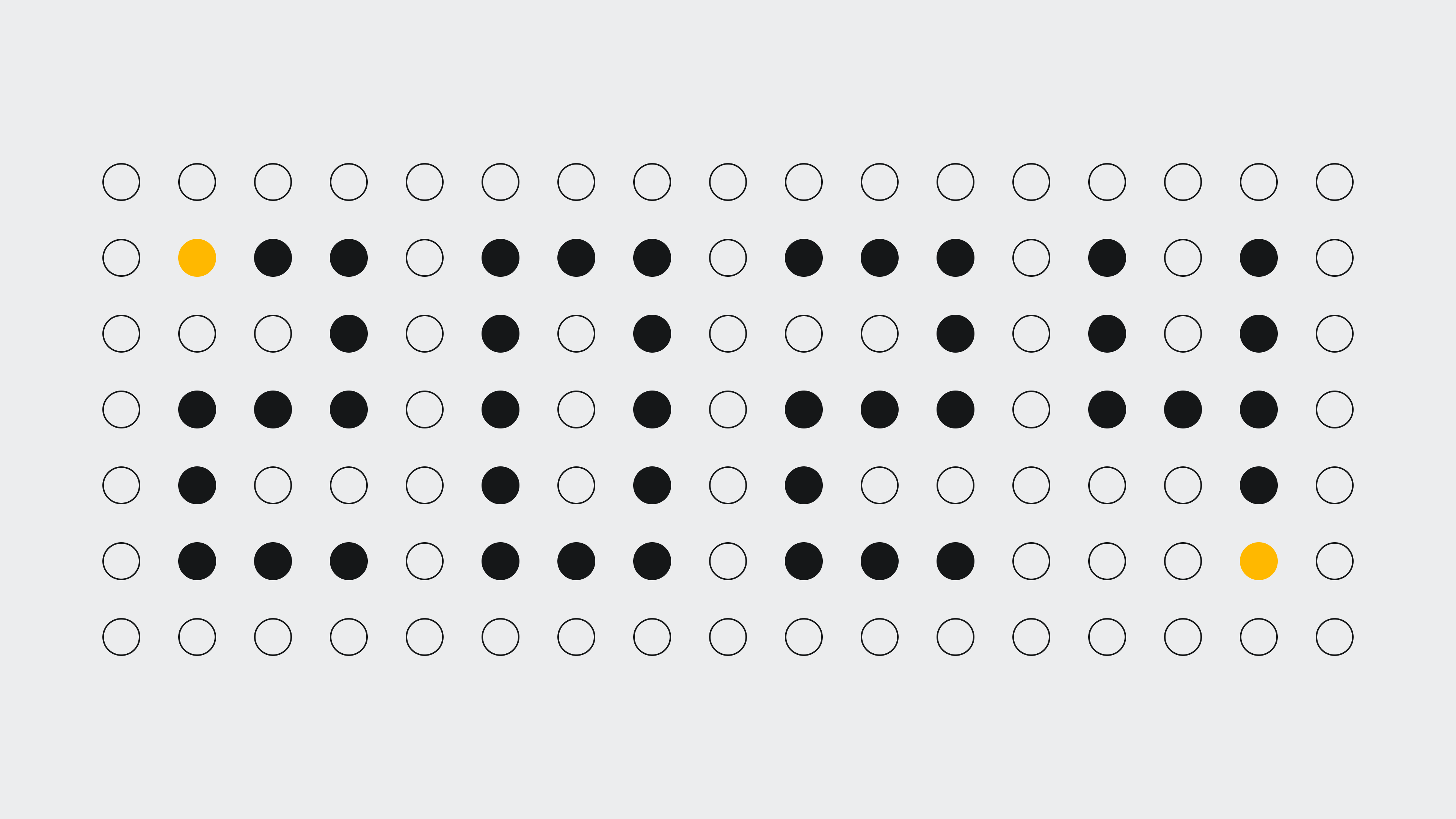 Dot grid with filled in dots for  2024